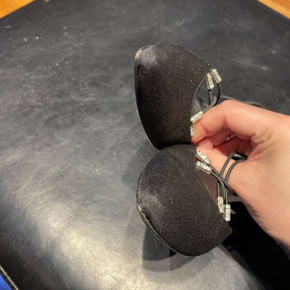 Embellished Crystal D’orsay Swarovski Crisscross Strap Kitten Pump Stiletto Rave - Picture 6 of 10